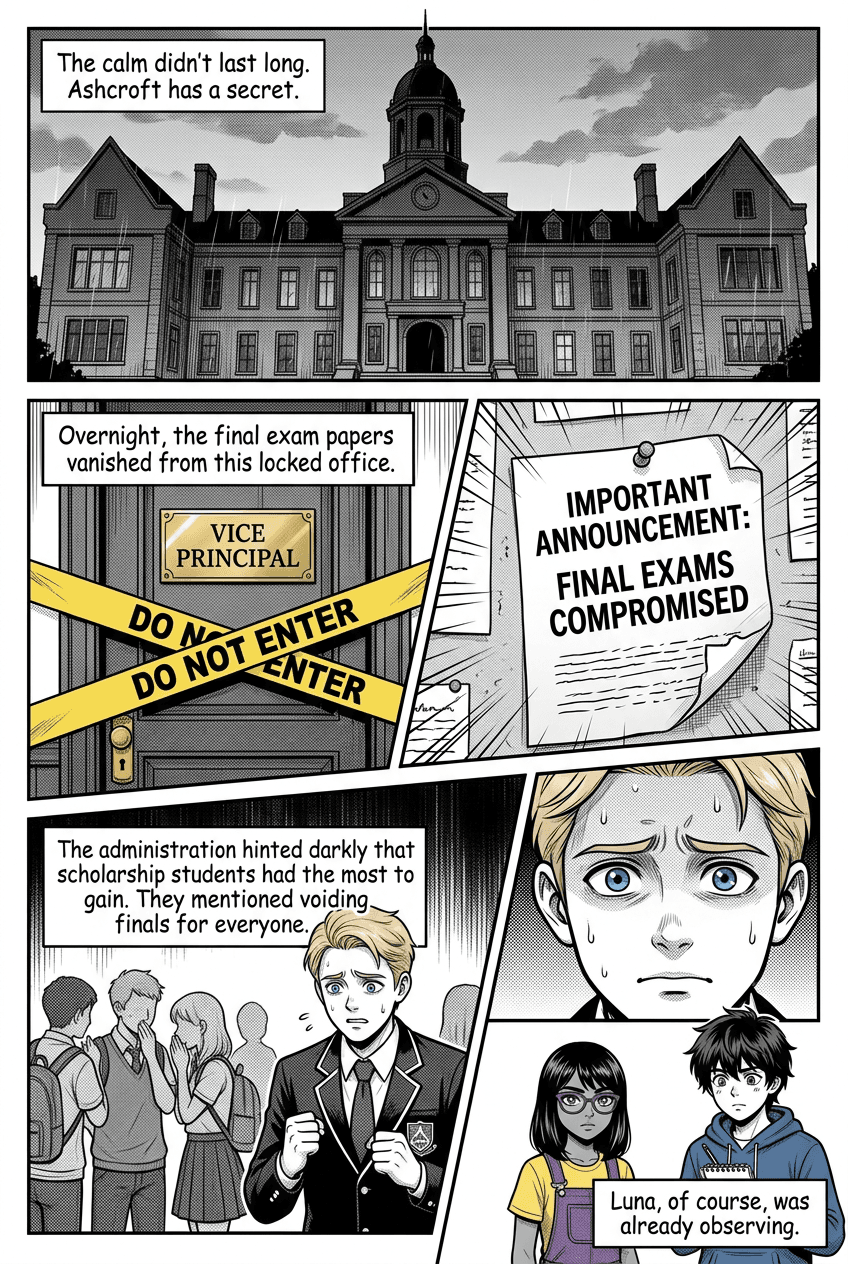 The Case of the Missing Finals, page 2 of 8, Manga style