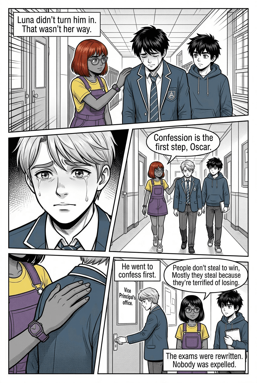 The Case of the Missing Finals, page 7 of 8, Manga style