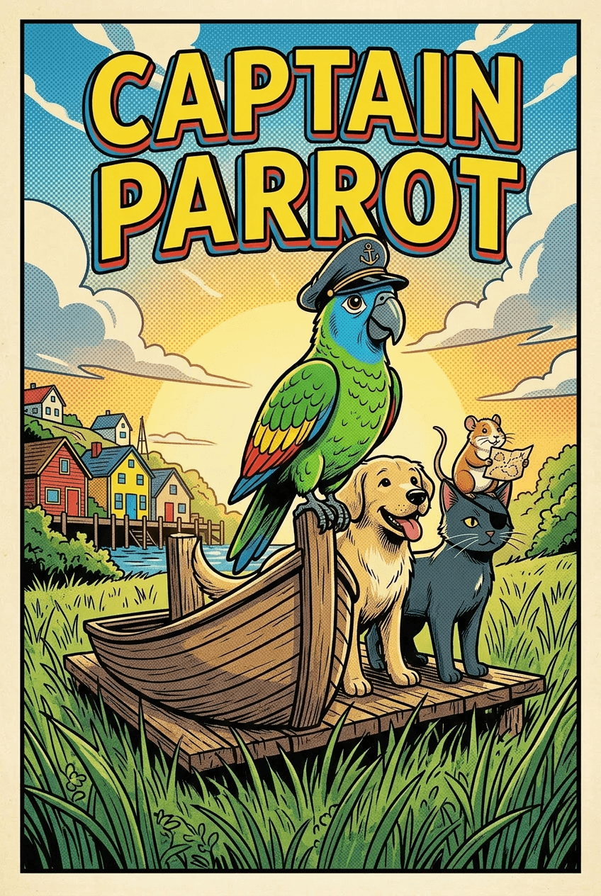 Captain Parrot, a 5-page comic made with Comikaze