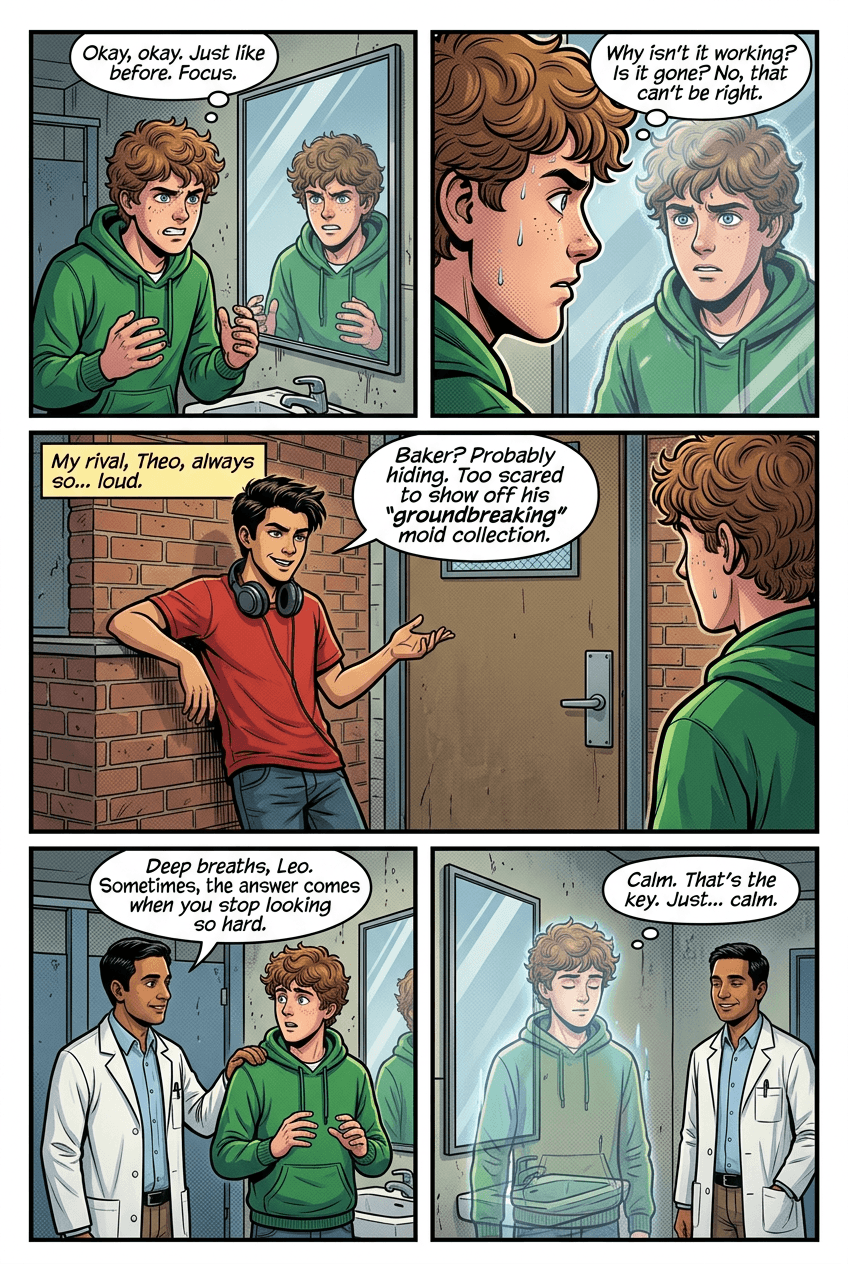 Camo Kid, page 2 of 5, Comic Book style