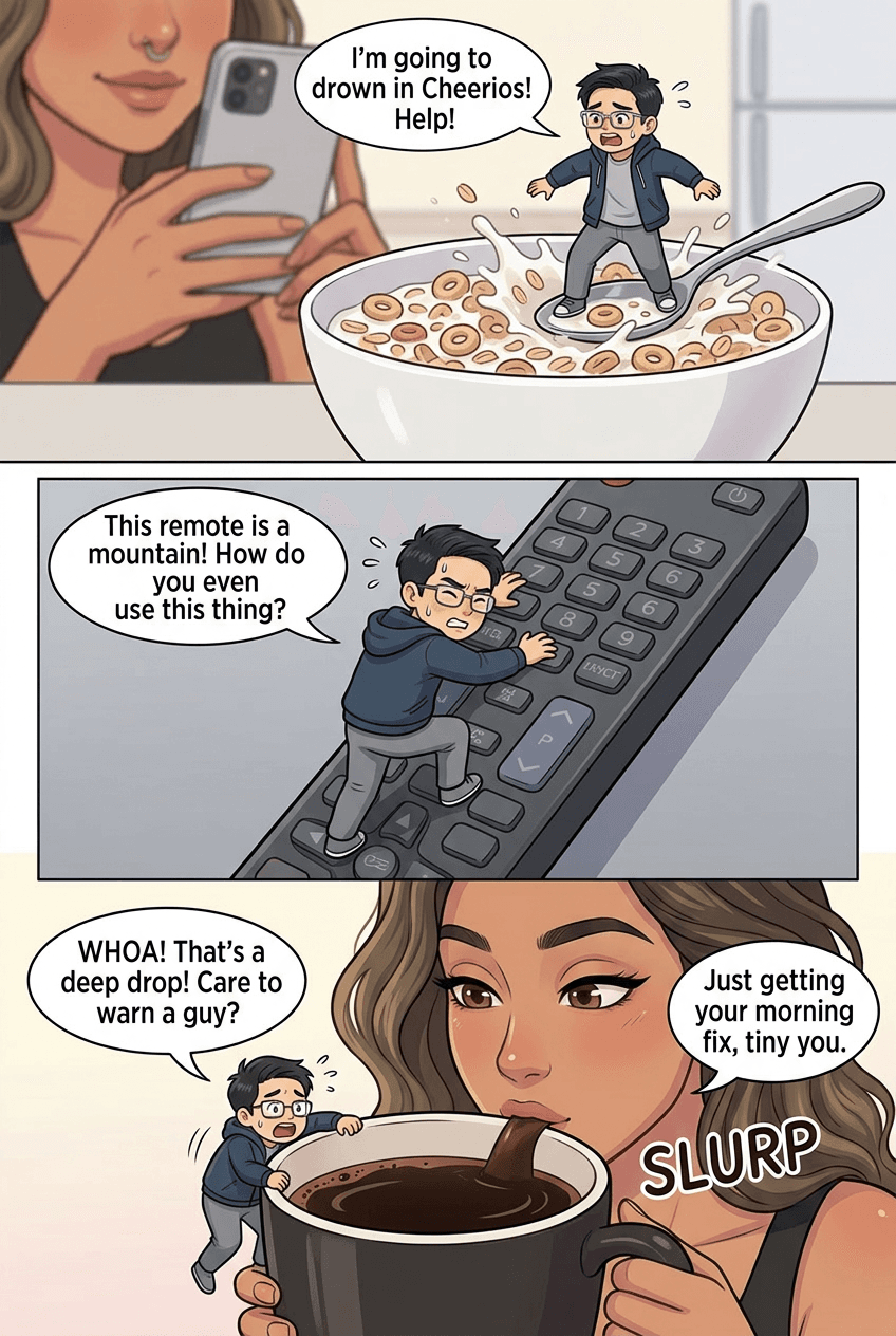 Honey, I Shrunk My Boyfriend, page 3 of 5, Webtoon style