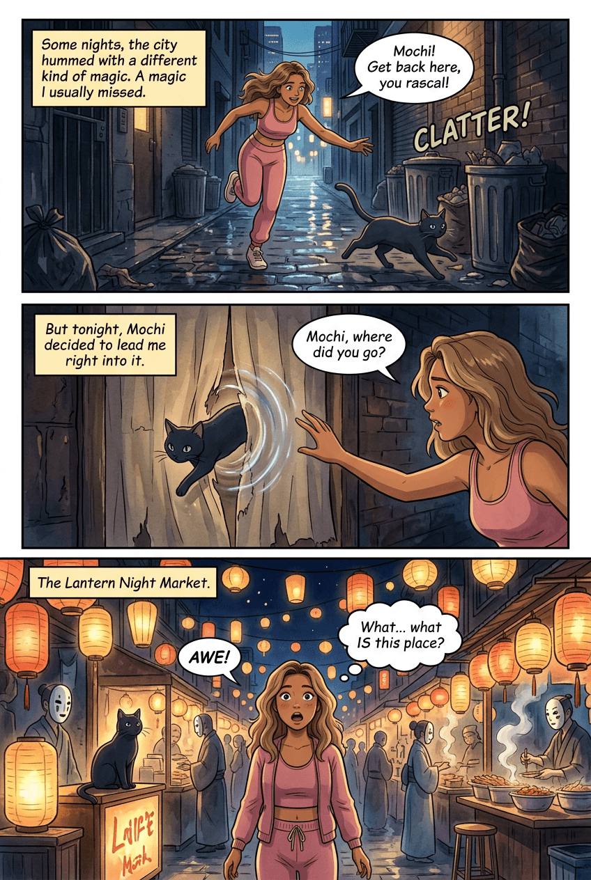 The Lantern Night Market, page 1 of 5, Anime Film style