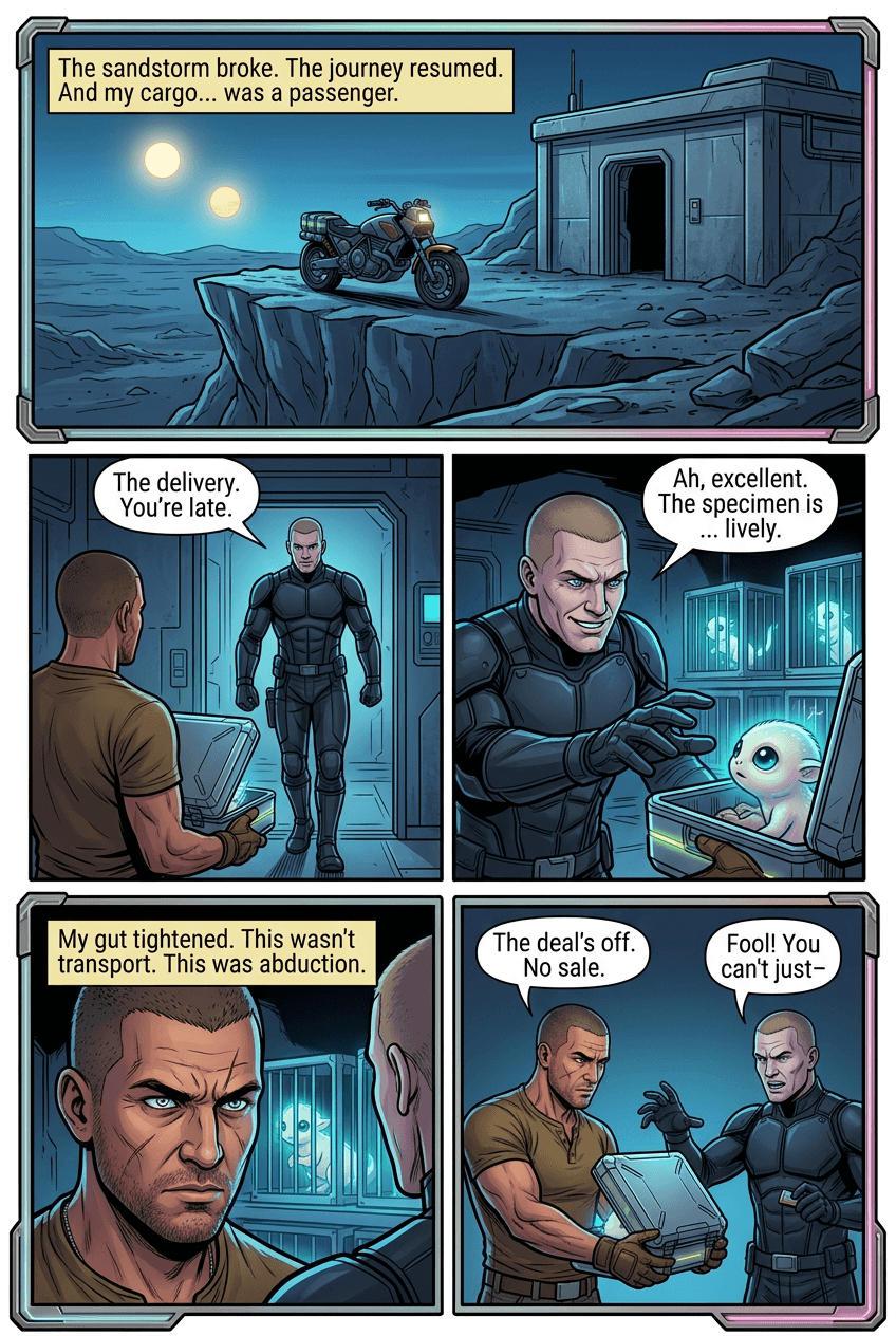 The Cargo Was Alive, page 3 of 5, Sci-Fi Space Opera style