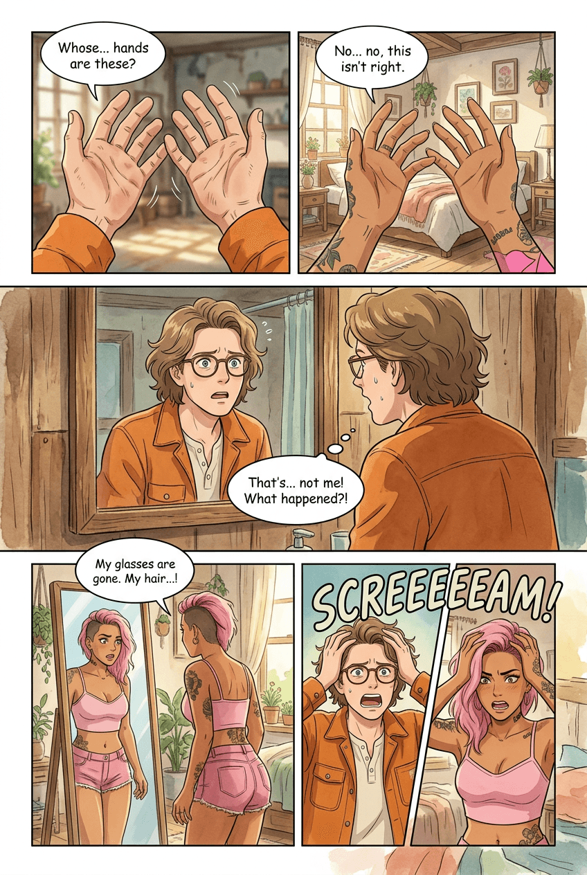 The Stars Swapped Us, page 2 of 5, Anime Film style