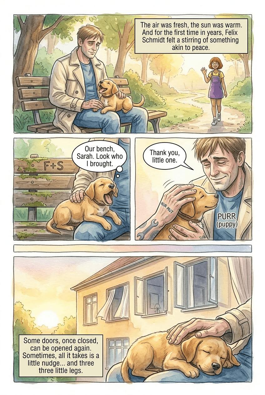 Three Legs and a Door, page 5 of 5, Watercolor style