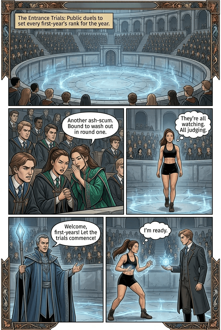 Entrance Trials, page 3 of 8, Fantasy Epic style