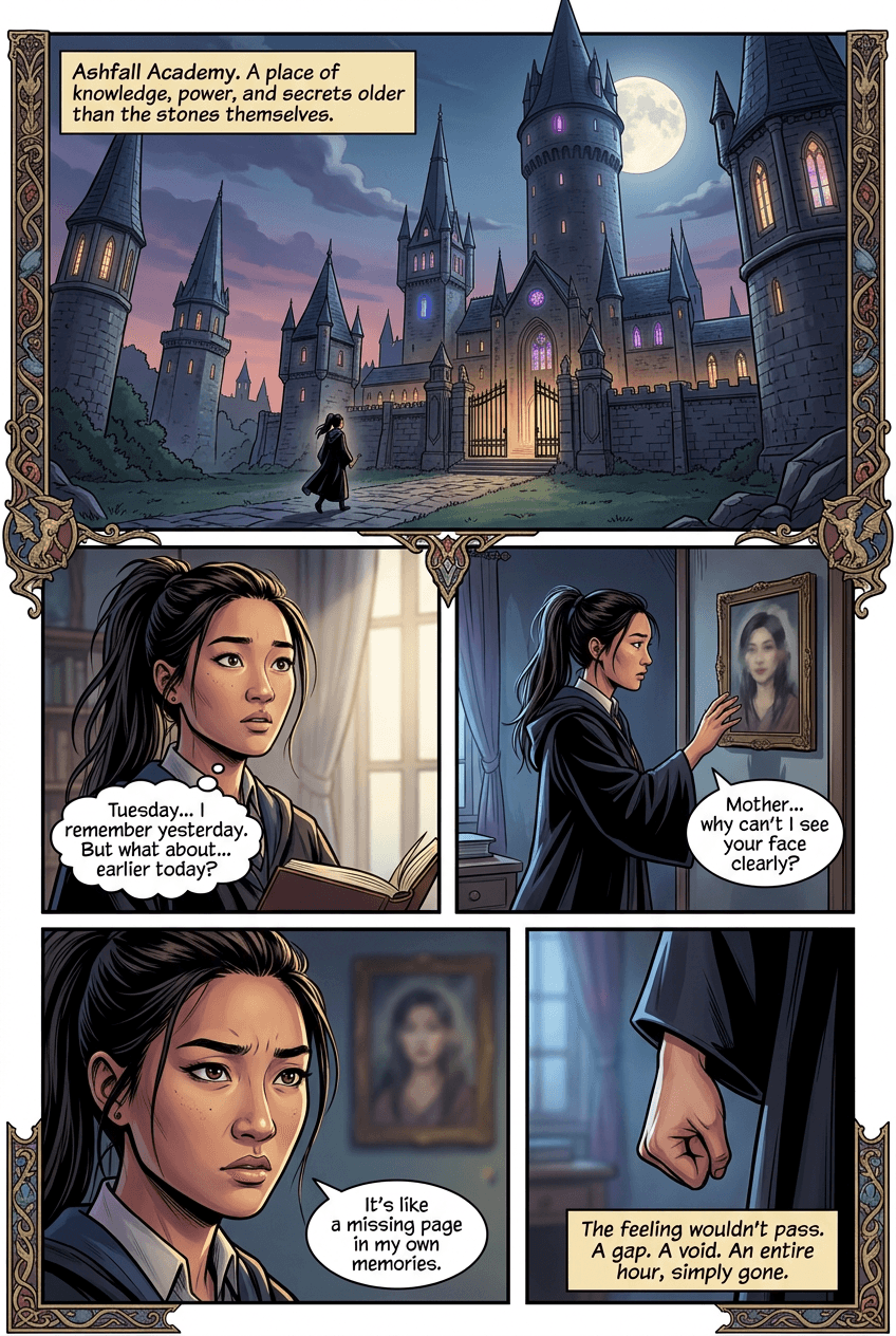 The Missing Hour, page 1 of 8, Fantasy Epic style
