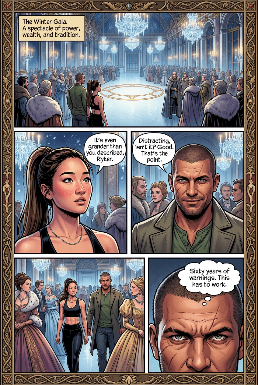 The Winter Gala Duel, page 1 of 8, Fantasy Epic style
