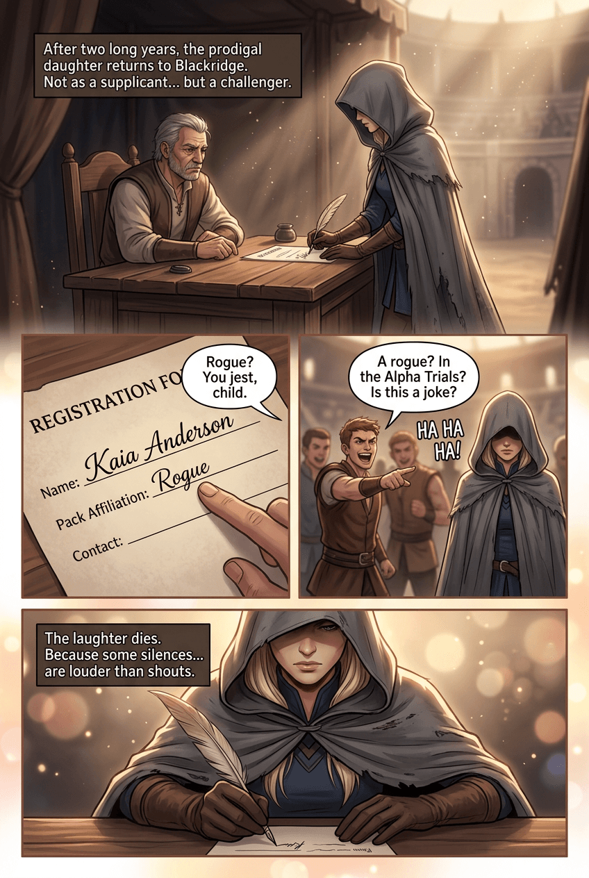 The Return, page 1 of 8, Romance Webtoon style