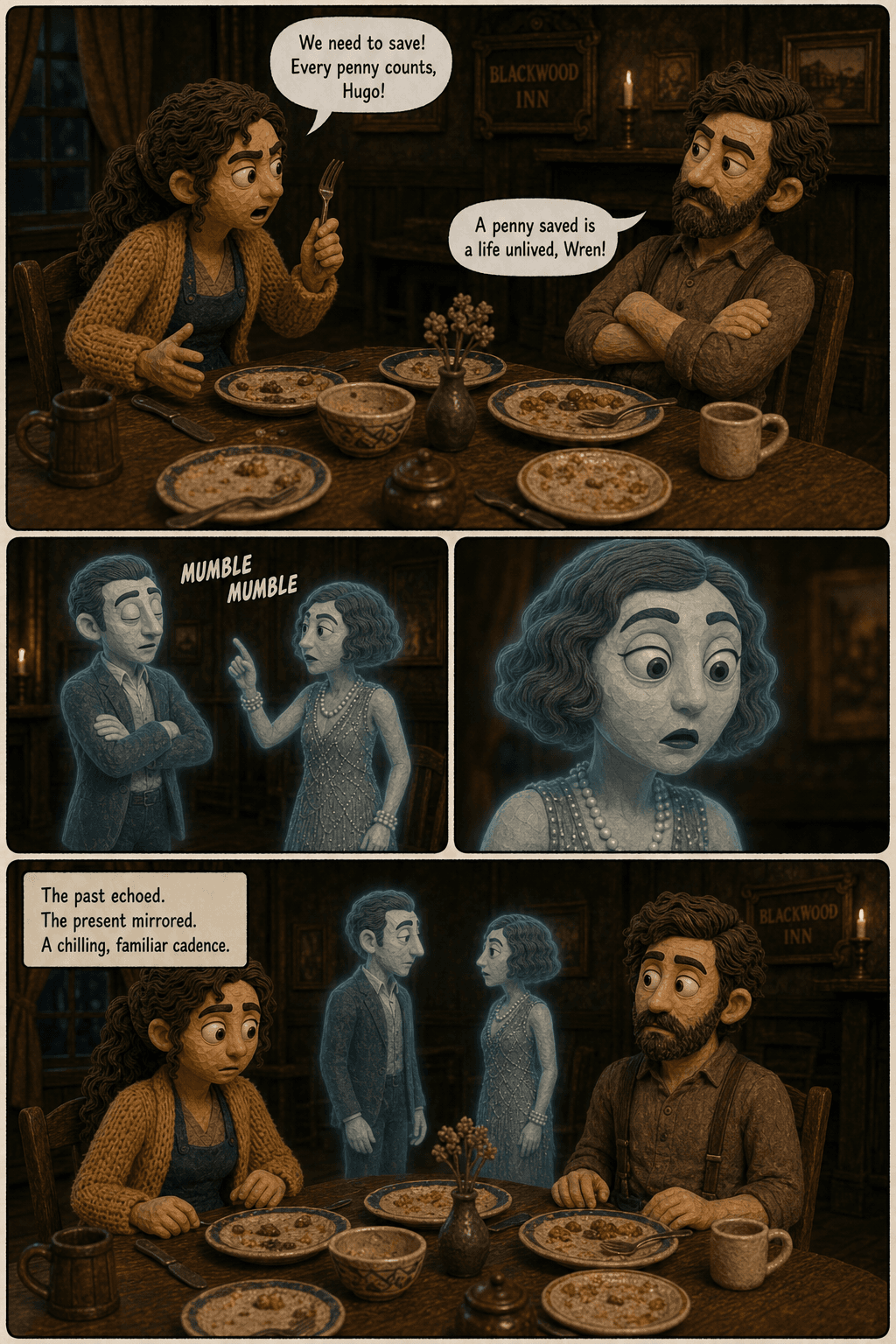 Check-In, page 6 of 9, Claymation style