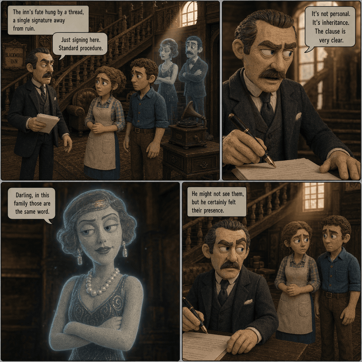 Last Dance, page 1 of 9, Claymation style