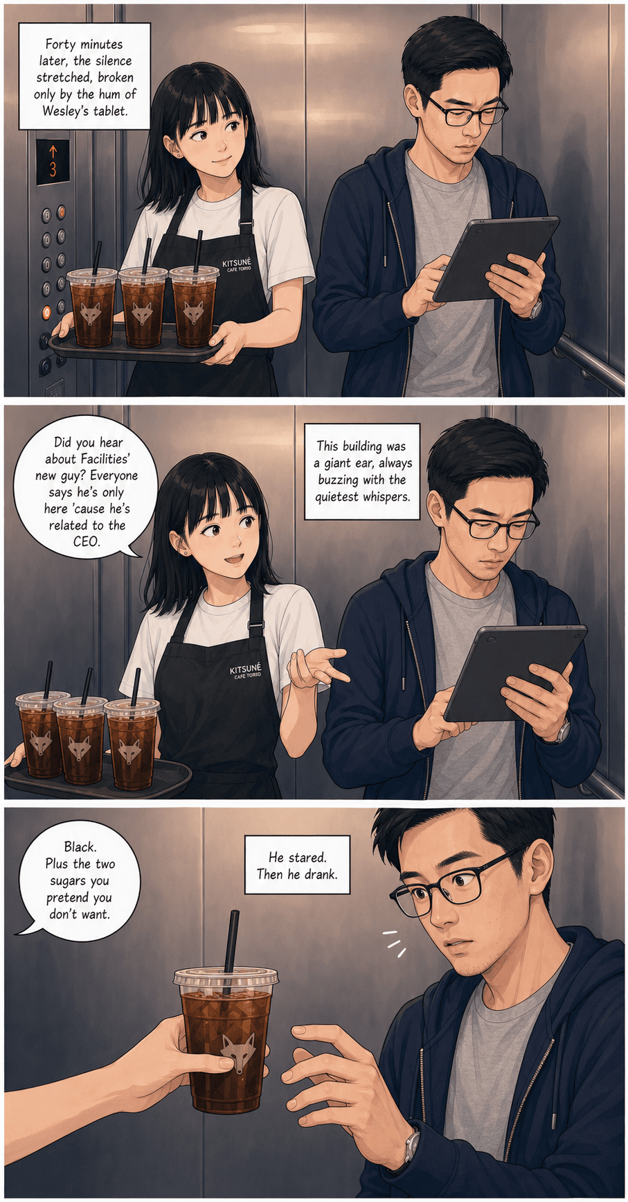 Out of Service, page 2 of 9, Webtoon style