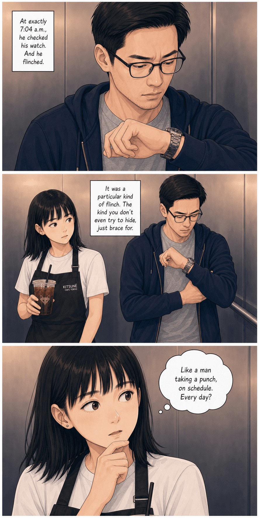 Out of Service, page 3 of 9, Webtoon style