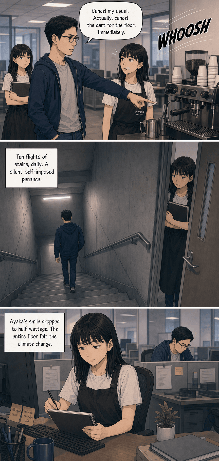 Working Order, page 2 of 9, Webtoon style