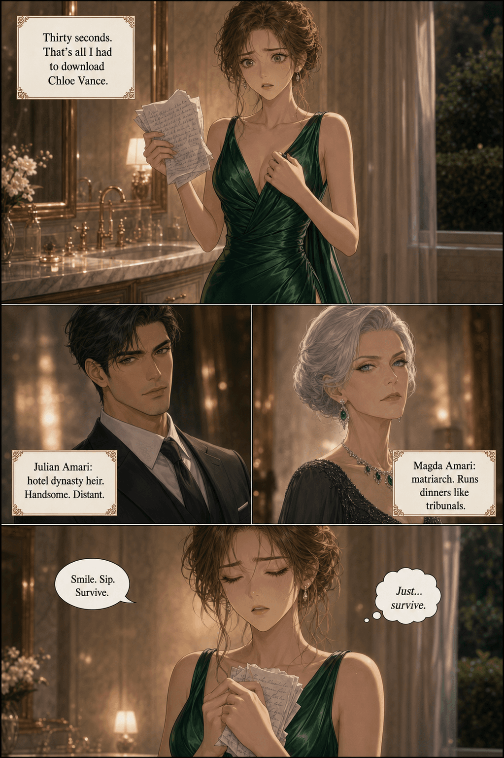 One Dinner, page 2 of 9, Romance Webtoon style