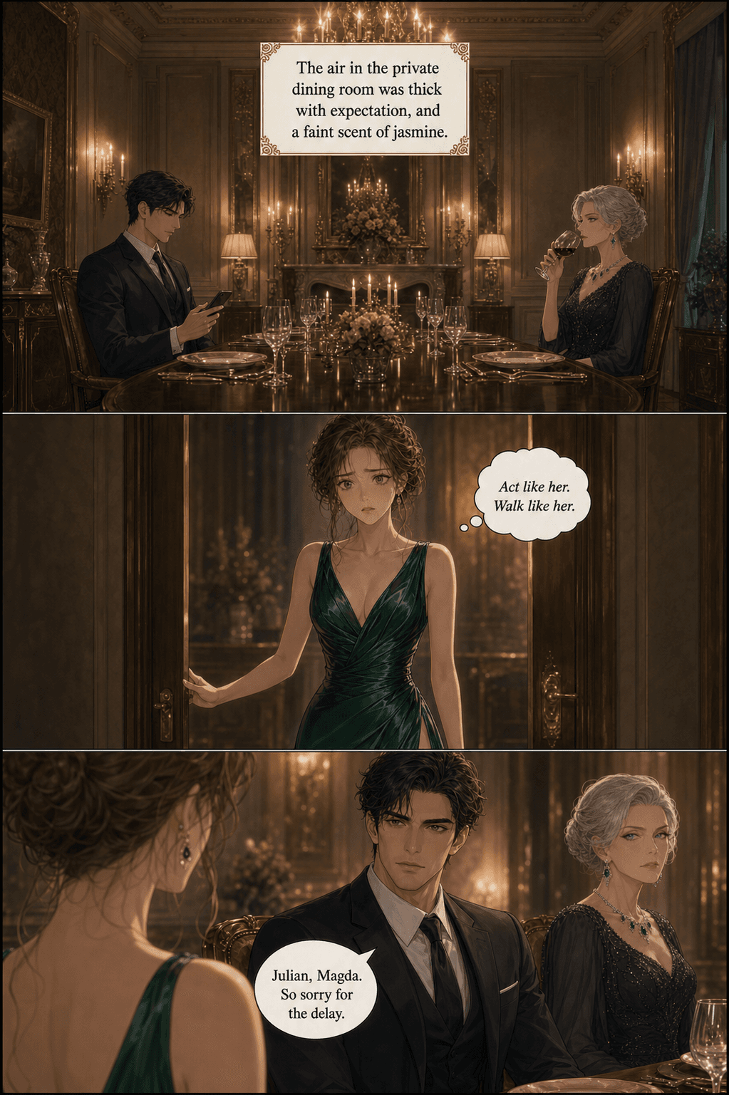 One Dinner, page 3 of 9, Romance Webtoon style