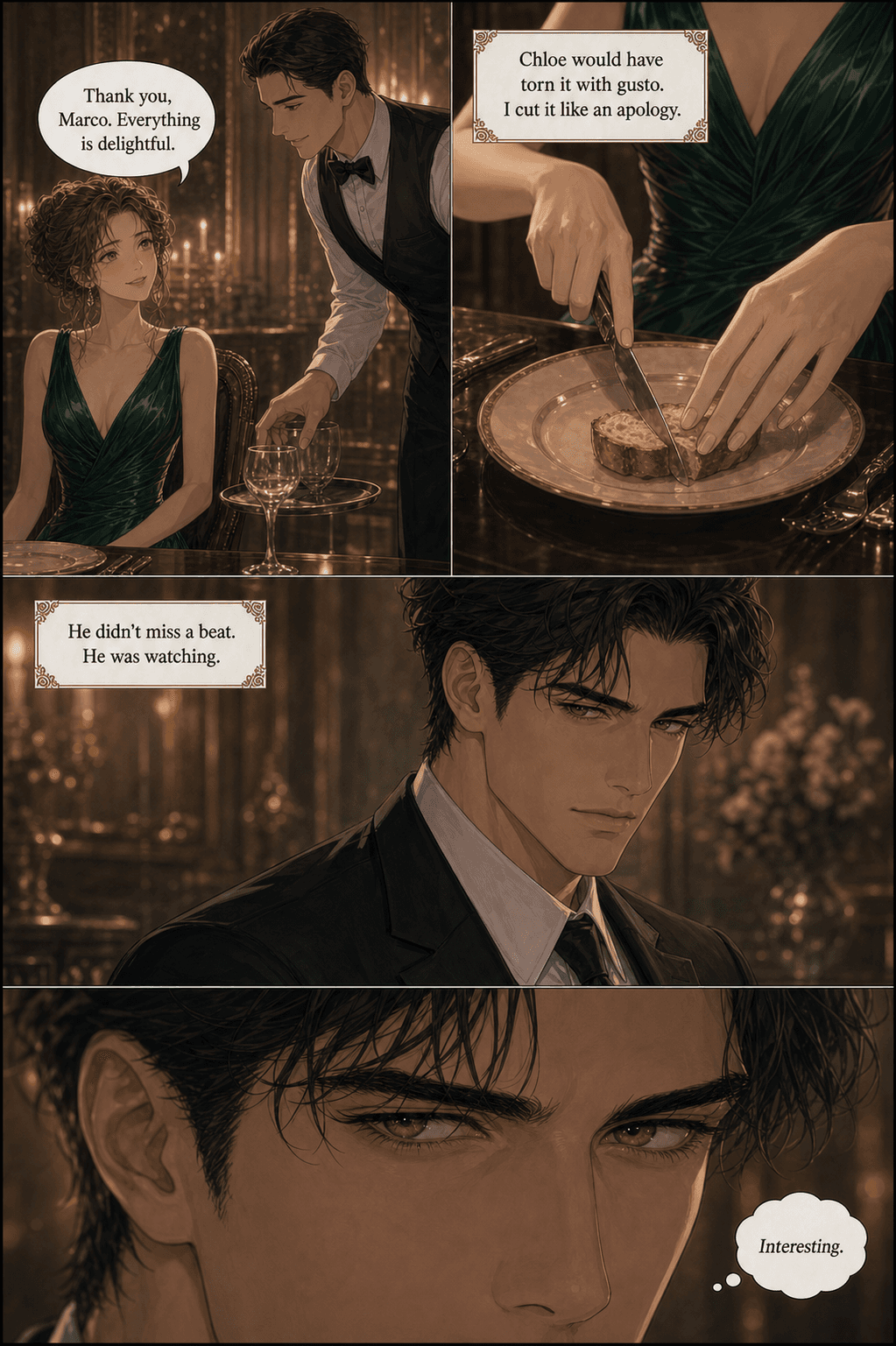 One Dinner, page 4 of 9, Romance Webtoon style
