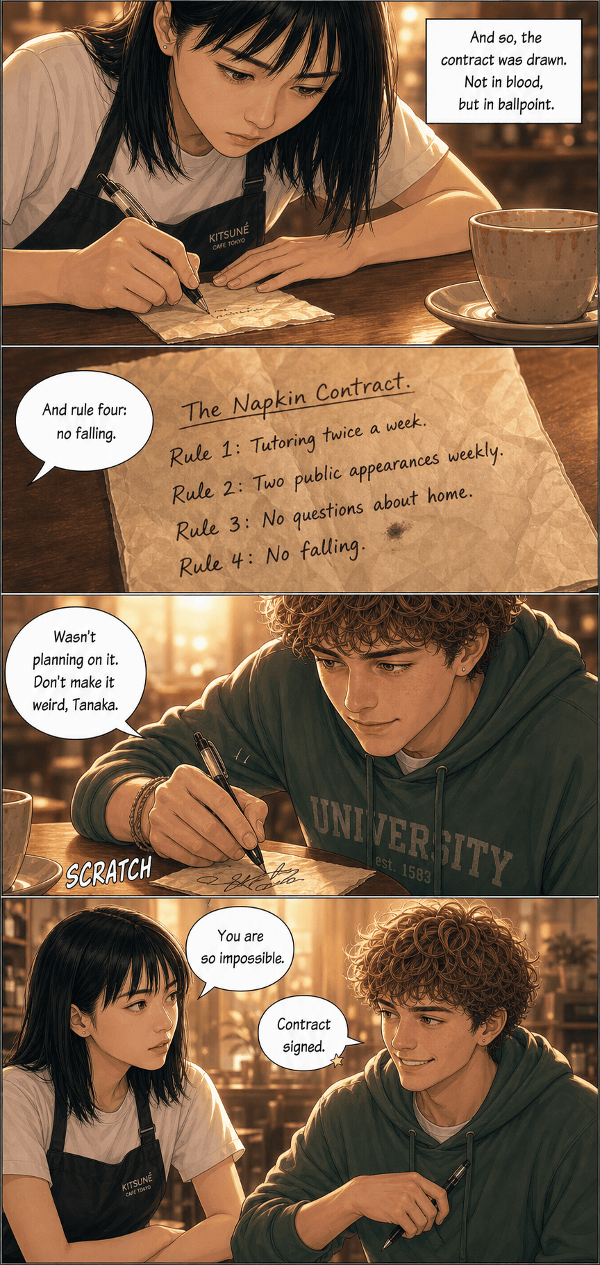 The Napkin Contract, page 6 of 9, Romance Webtoon style