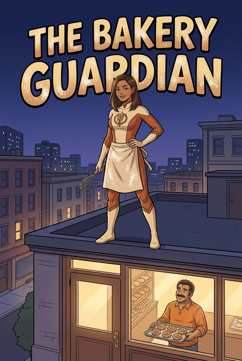 The Bakery Guardian, a 5-page comic made with Comikaze