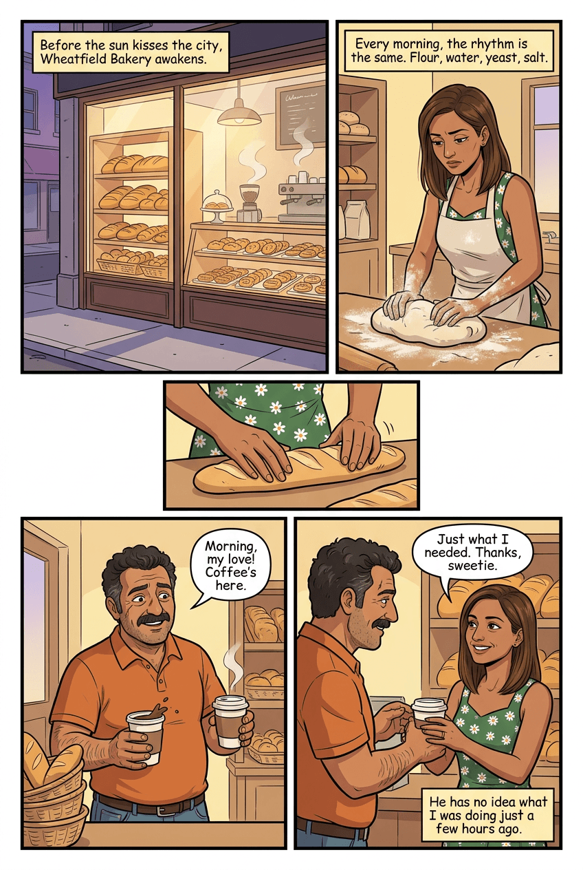 The Bakery Guardian, page 1 of 5, Superhero style