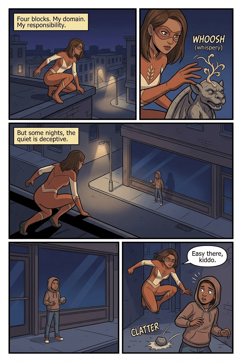 The Bakery Guardian, page 3 of 5, Superhero style