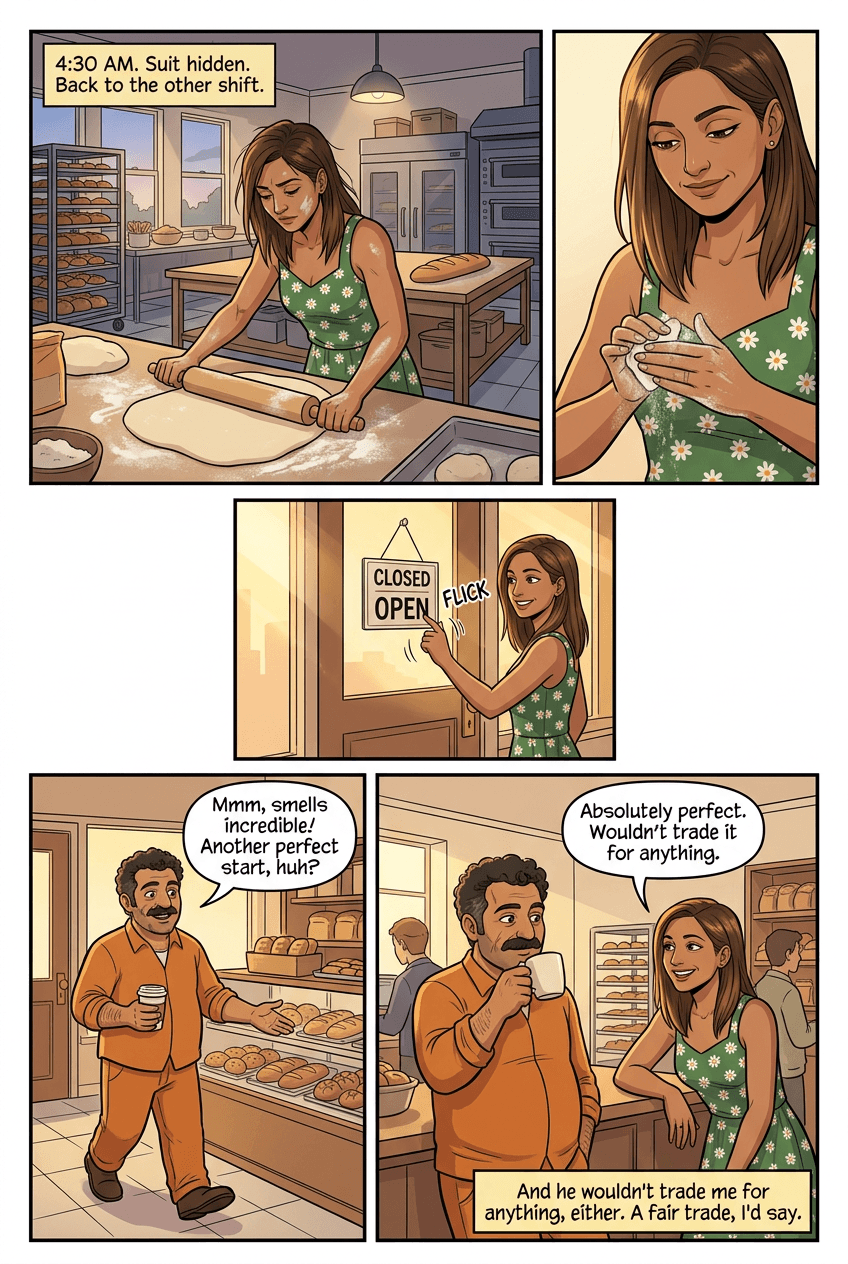The Bakery Guardian, page 5 of 5, Superhero style