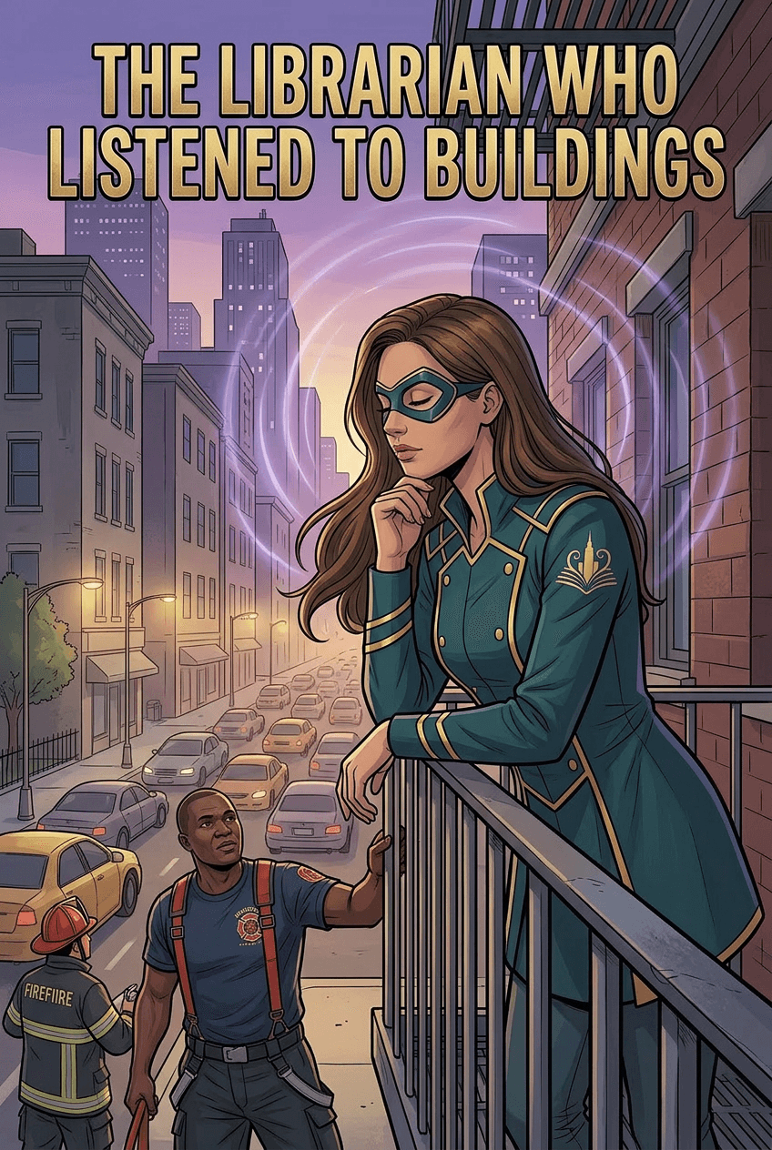 The Librarian Who Listened to Buildings, a 5-page comic made with Comikaze