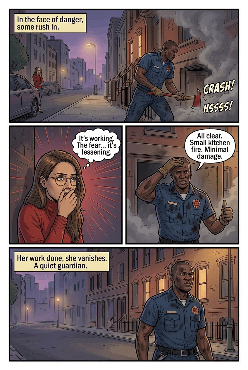 The Librarian Who Listened to Buildings, page 4 of 5, Graphic Novel style