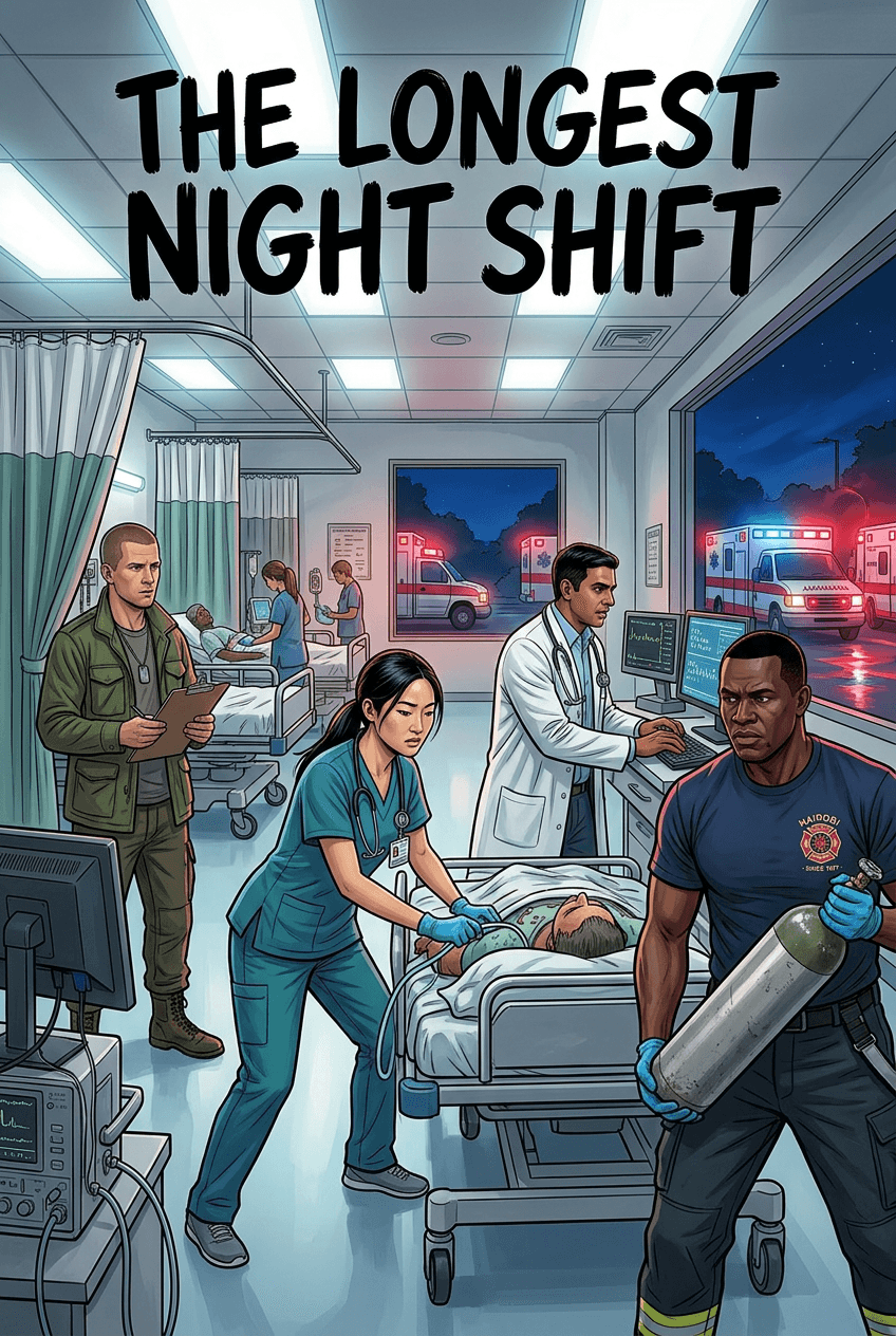 The Longest Night Shift, a 5-page comic made with Comikaze